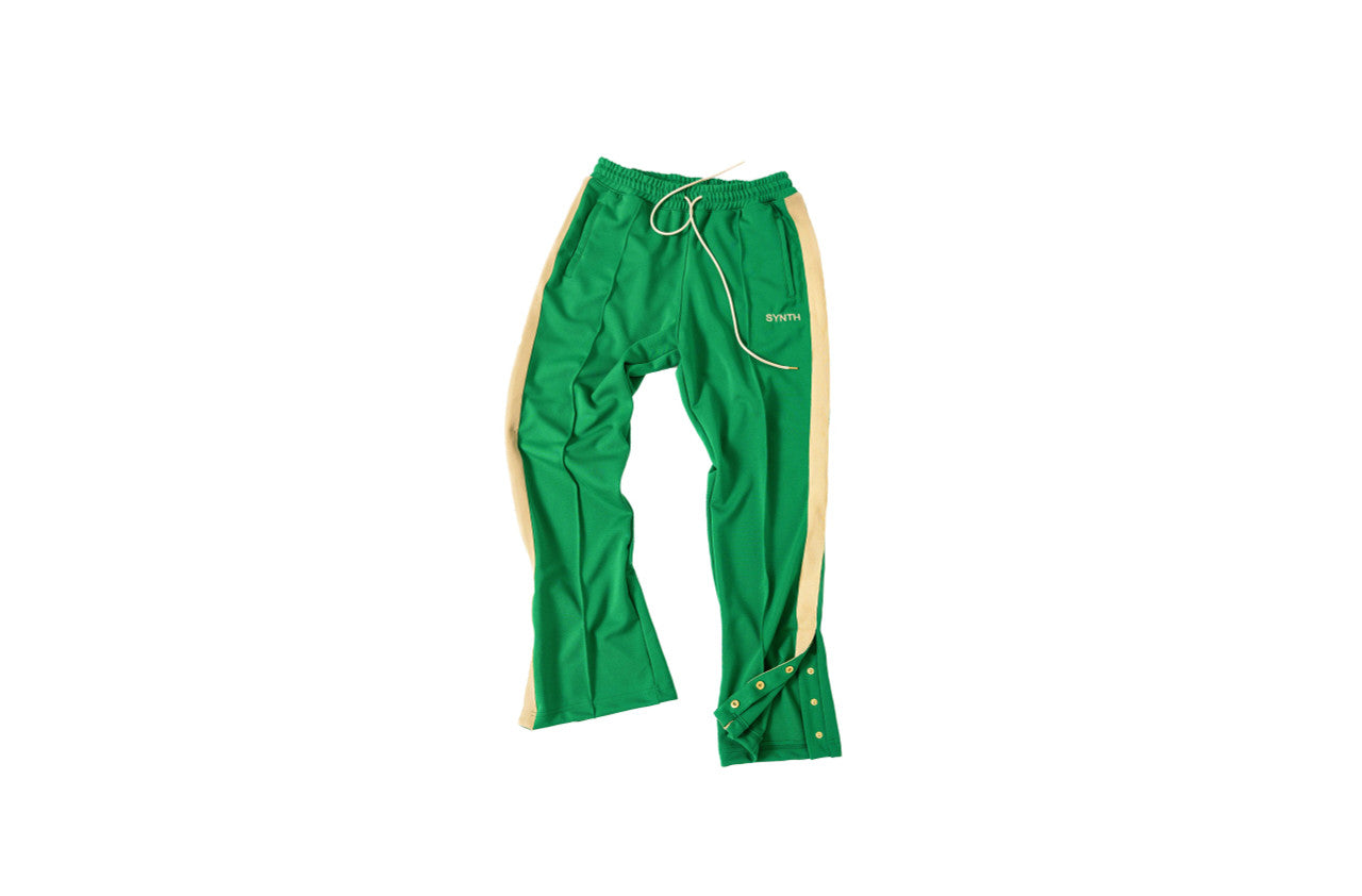 'ATHLTCS' green track pants