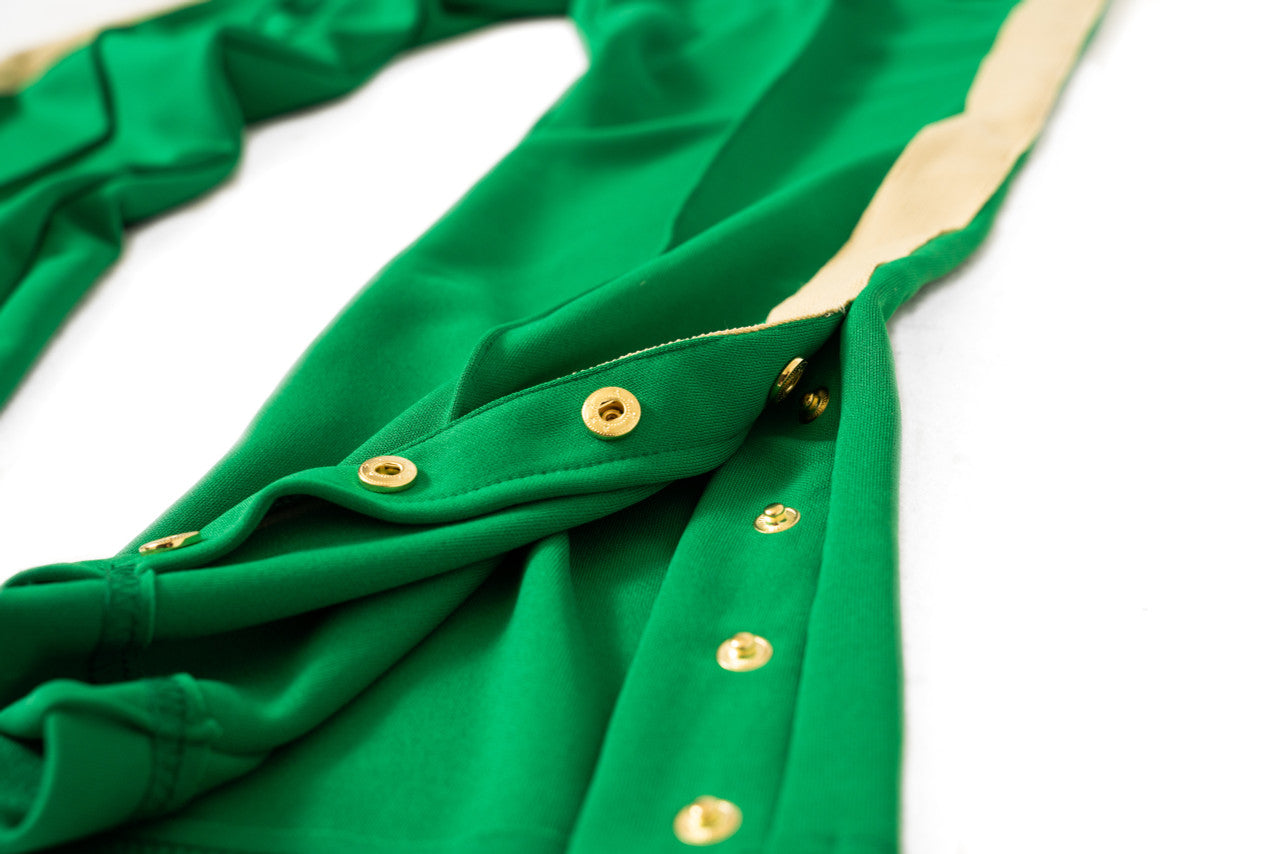 'ATHLTCS' green track pants