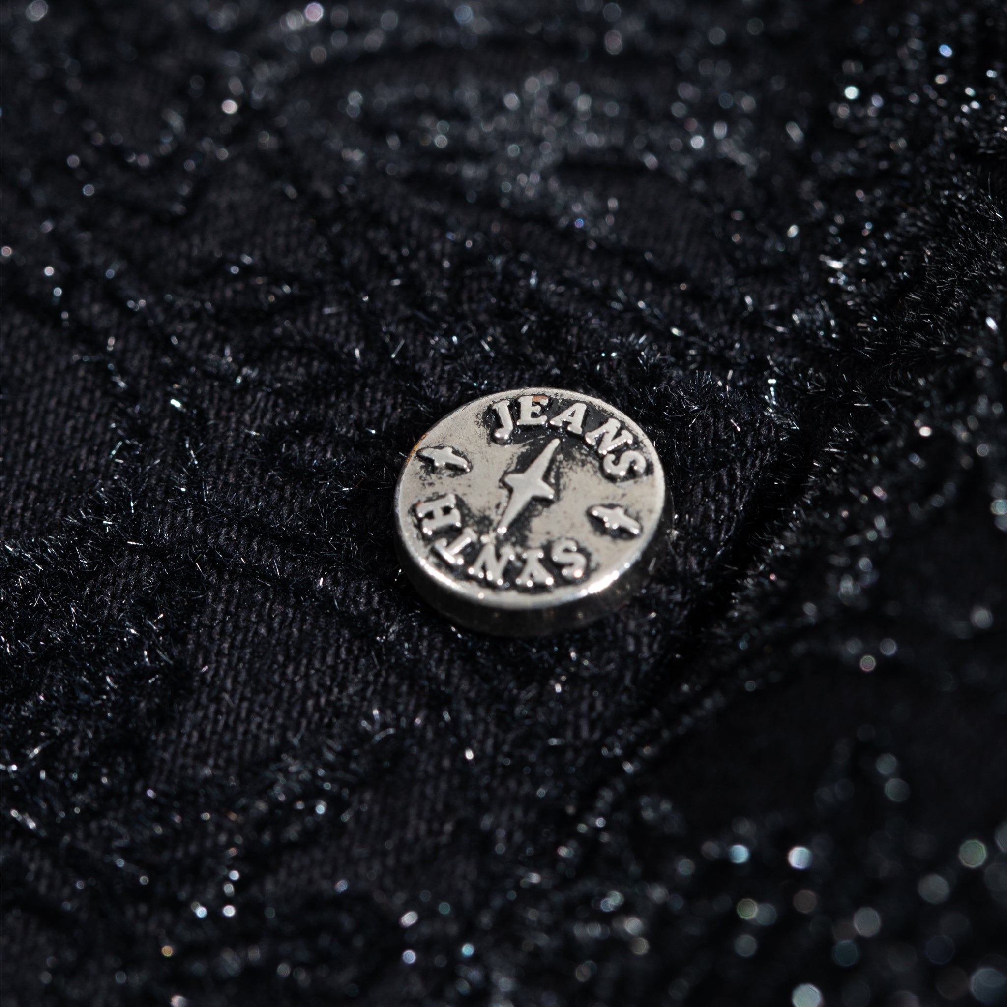 Italian denim velvet paisley print jeans