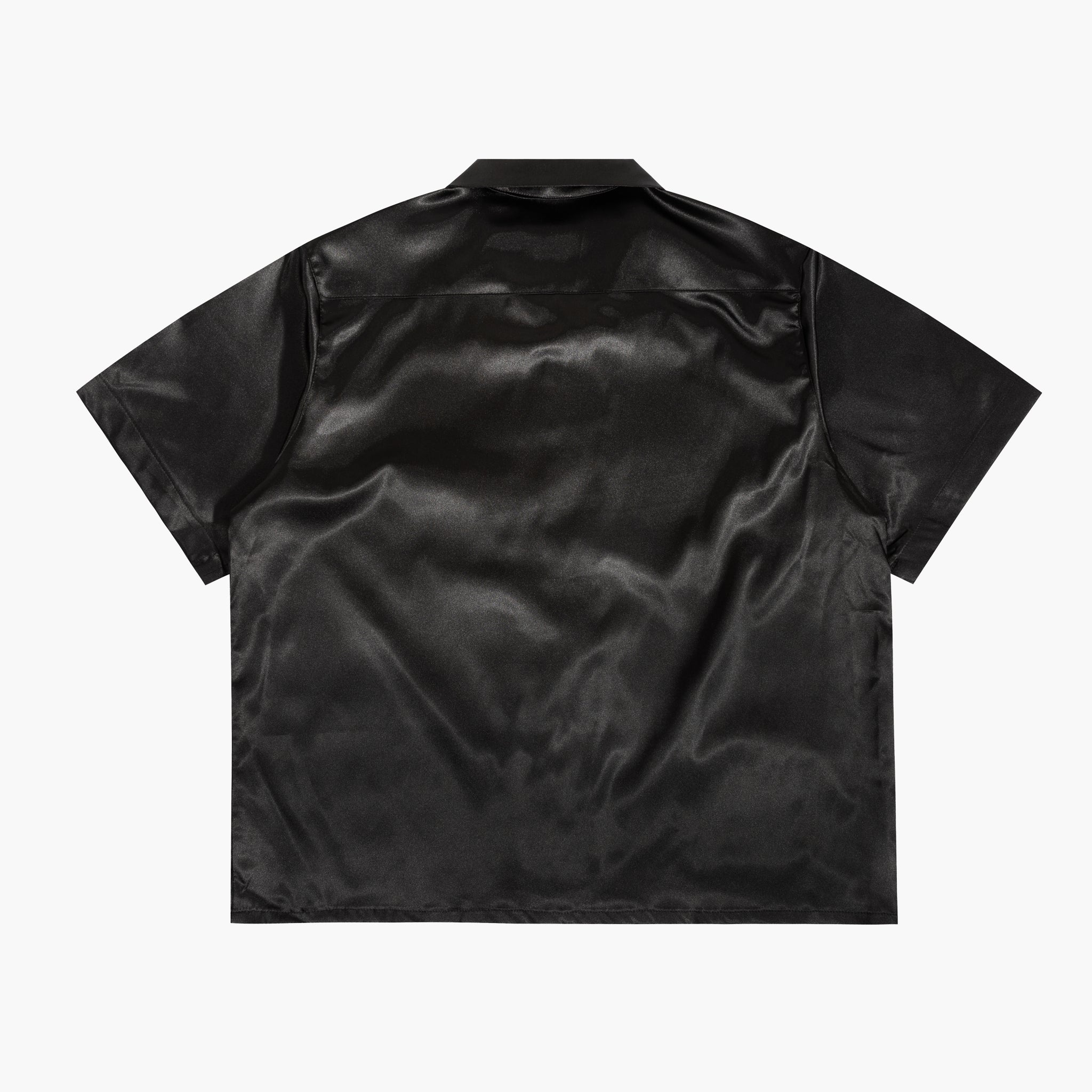 'Star Lanes' silk rayon button up - black